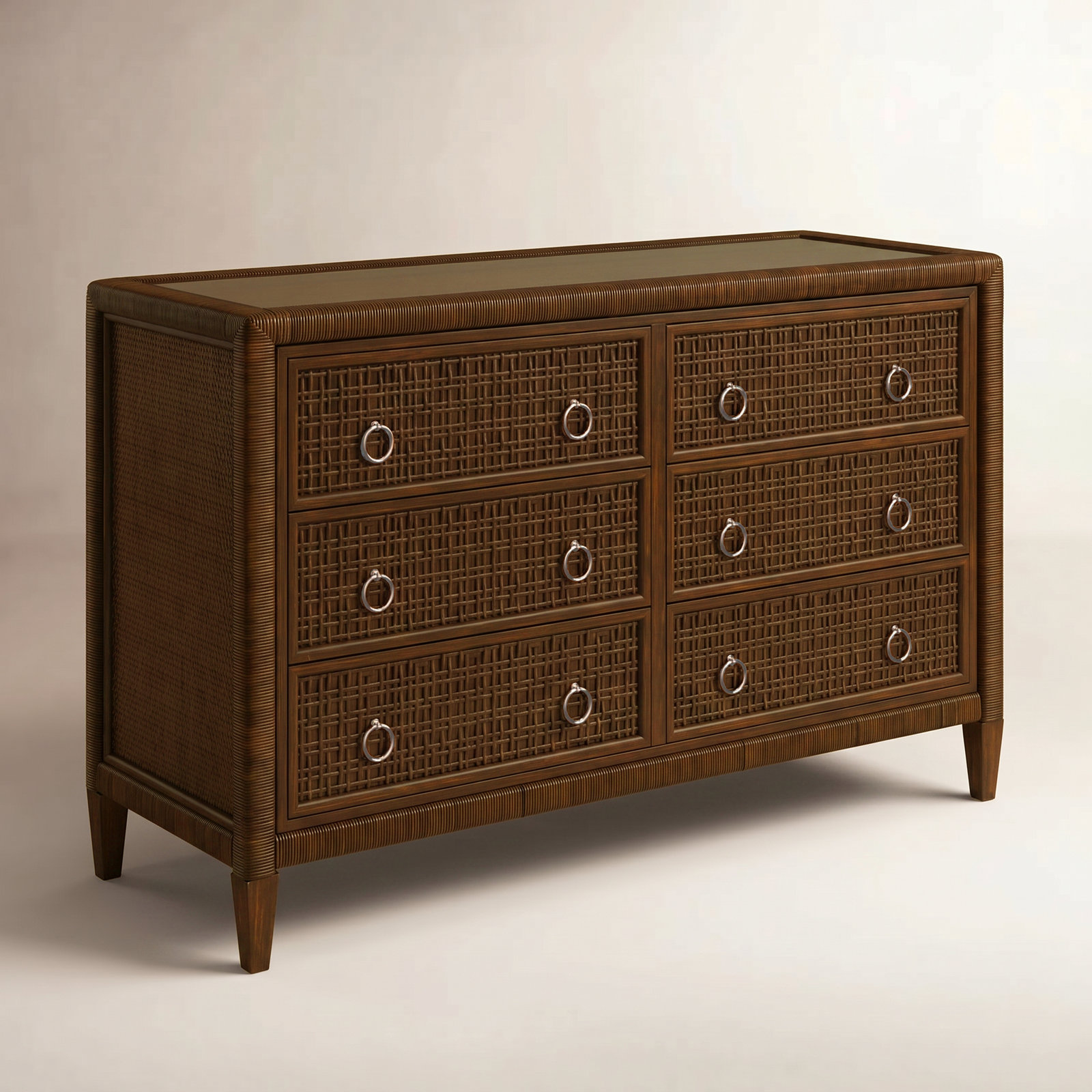 Monterey 54" Double Dresser, Hazel, Yes, Satin Nickel