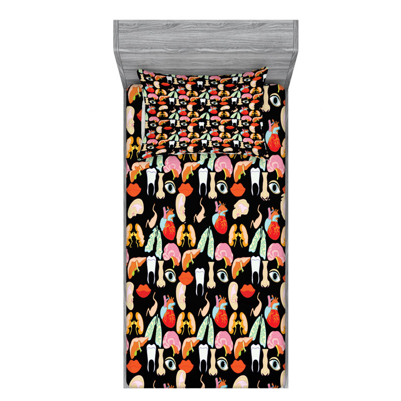 Microfiber Patterned Fitted Sheet, Twin XL Fitted Sheet with 1 Pillowcase