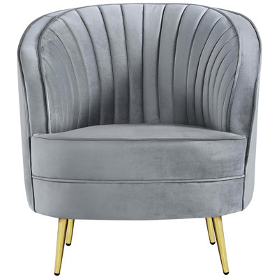 Chaise d'appoint en velours gris avec détails dorés, option de mobilier de maison confortable et pour la maison, revêtement