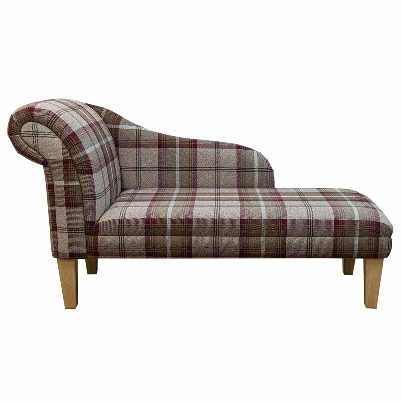 Brown Tartan Chaise Longue