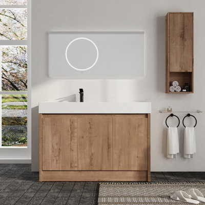  Ensemble de meuble-lavabo simple avec plateau en résine Quarnar