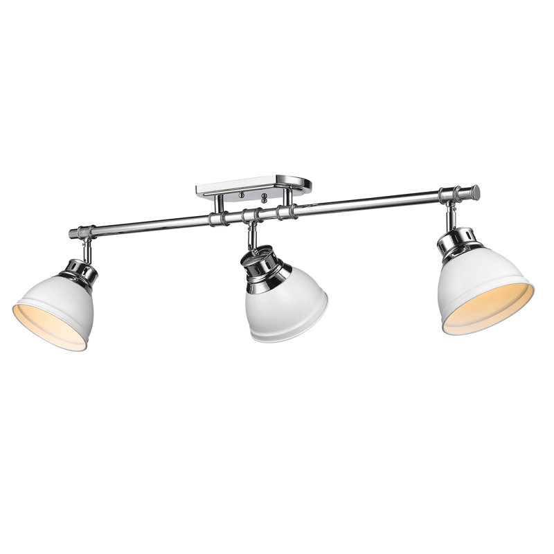 Bryannah 3-Light Semi-Flush - Track Light, Chrome, Matte White