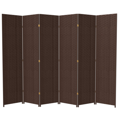 Amitis 7 Ft. Tall Woven Fiber Folding Room Divider