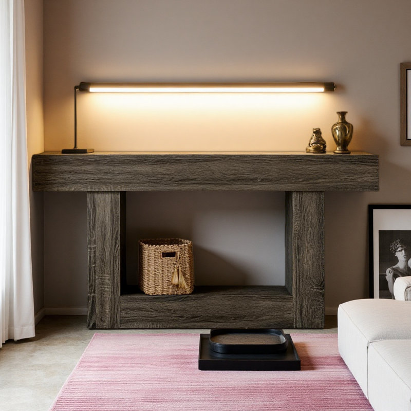 2-Tier Hall Table,Sofa Table,Console Table, Dark Gray