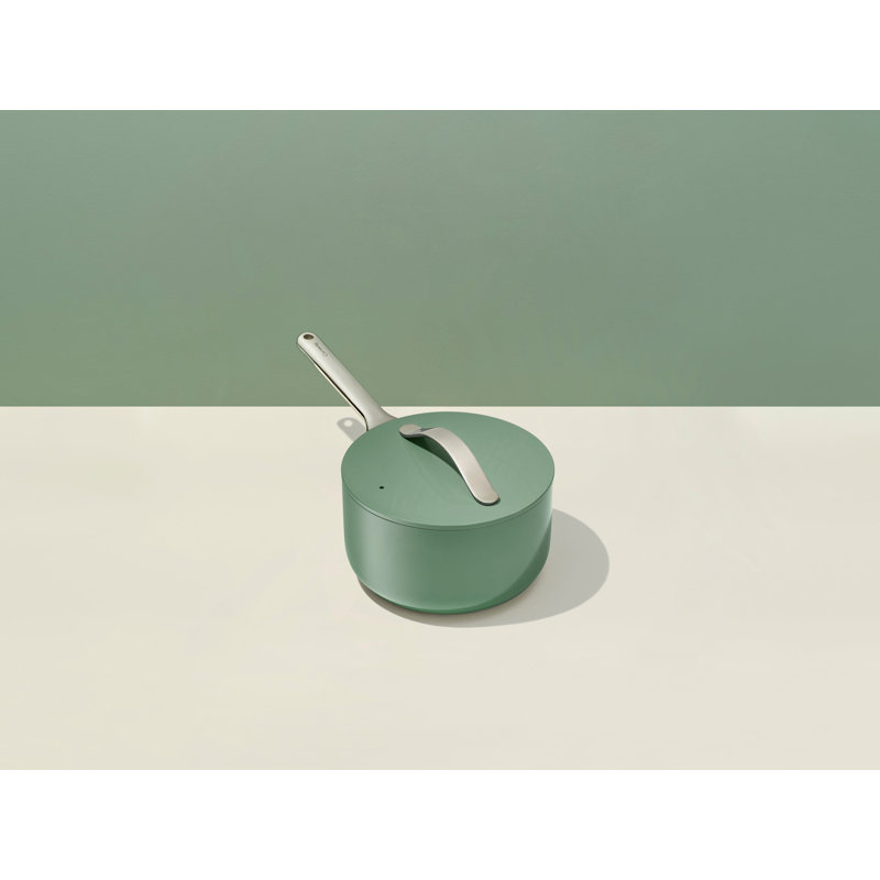 Caraway Nonstick Ceramic Saucepan, 3 quarts, Sage
