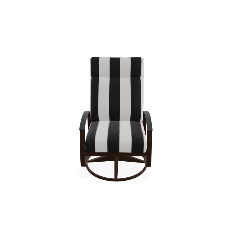 Chaise berçante pivotante réglable avec coussins Askar, Cabana classique à rayures noires Sunbrella®, Graphite classique P30