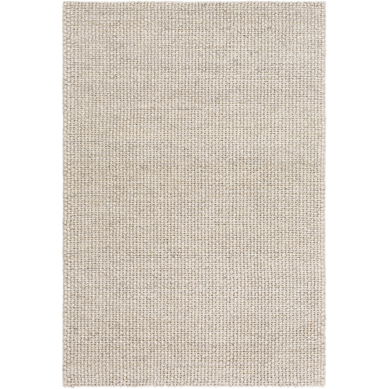 Tapis ivoire tissé à la main Hero, Rectangulaire 8 pi x 10 pi
