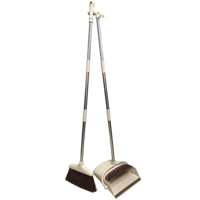 Adjustable Broom And Dustpan Set with Replaceable Head