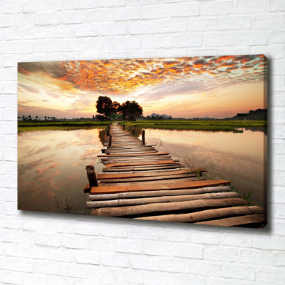 Wooden Bridge - Wrapped Canvas Print