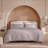 100% Washed Cotton Comforter Set Queen Size – Beige Grey, Linen-Like Texture, Soft & Breathable Bedding Set, 3-Piece Durable Percale Comforter-123119582-123119592