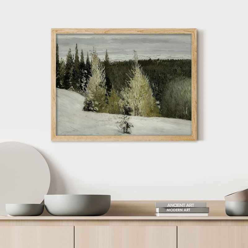 «Pine Trees In Snow» sur, Naturel, H 8 po x l 10 po