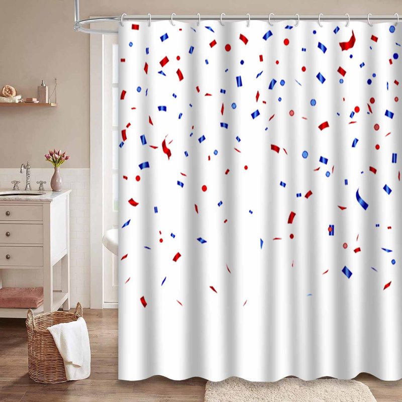 Rideau de douche abstrait coloré avec 12 crochets, L 72 po x l 72 po