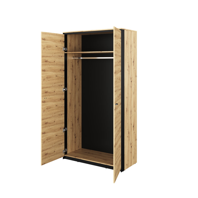 Stephane 2 Door Solid + Manufactured Wood Wardrobe