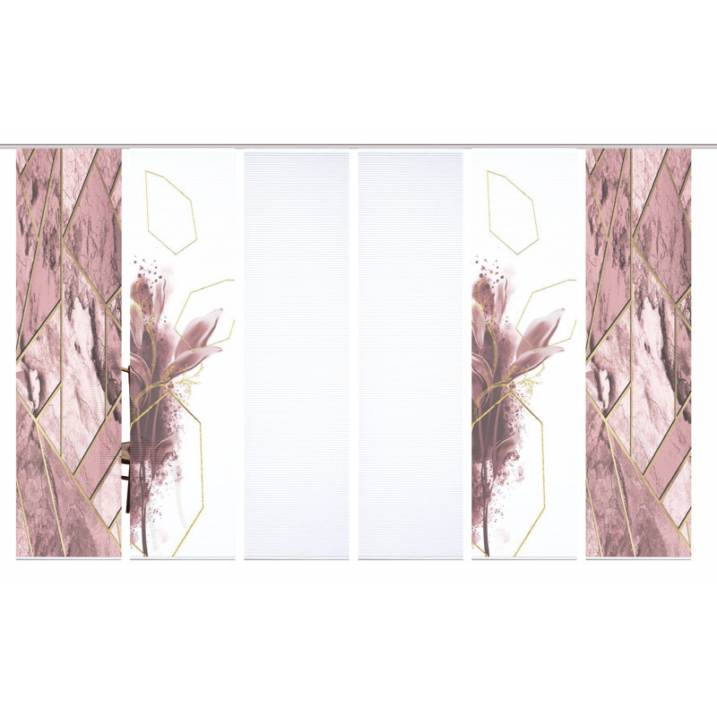 Semi Sheer Sliding Panel, Antique pink and pink