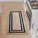 Double Border Machine Tufted Performance Dark Gray/White Rug