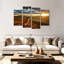 Chien regardant un lever de soleil sur toile 4 pièces-931824275