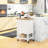 Utility Kitchen Cart On Wheels, White - Rubberwood Surface & Drawer, Cabinet For Organizing Items Workstation With Cabinet, Drawer And Shelf Build Versatile Storage Essentials