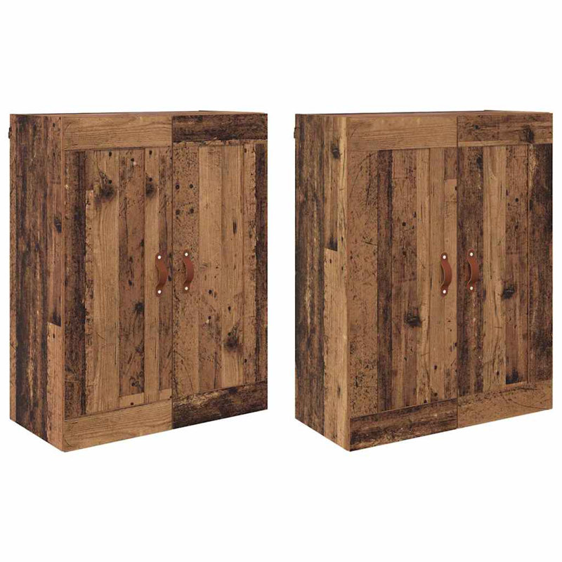  Wall-Mounted Cabinet 2 Pcs Black Oak 69.5 X 34 X 90 Cm, Old Wood