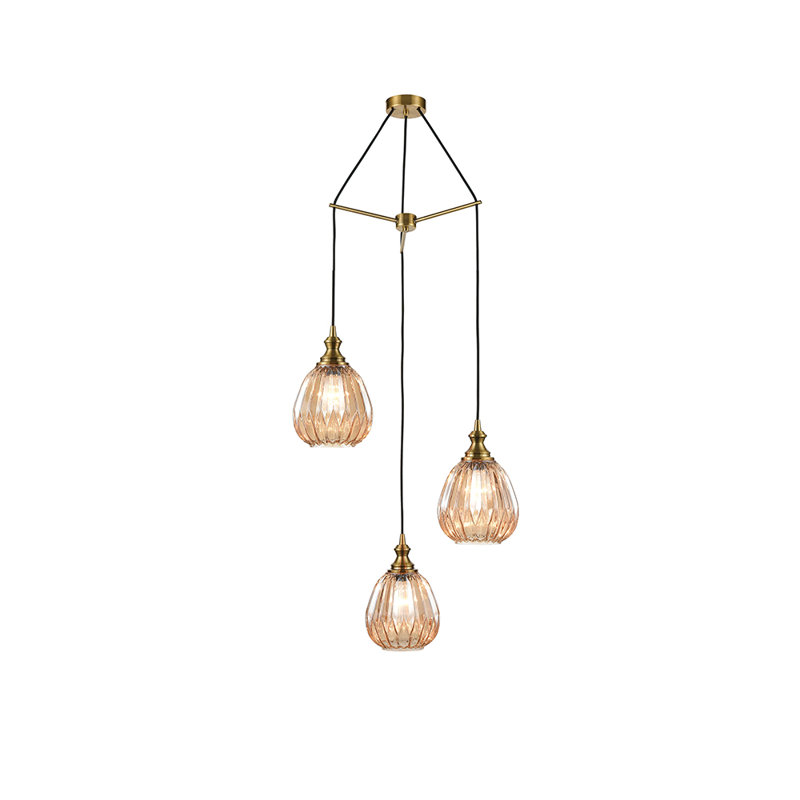 Armina 3 - Light Cluster Pendant, Black/Bronze, Amber