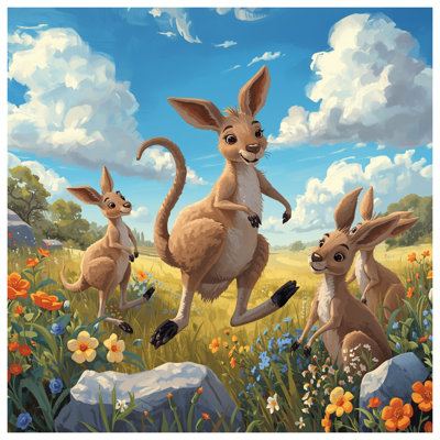 Coussins Kangaroos In Wildflowers