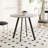 33.5'' Modern Minimalist Round Dining Table with Gray Cement Texture