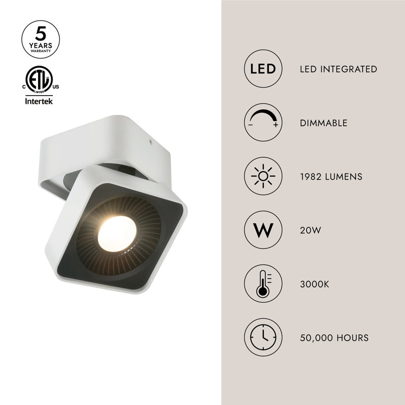 Solo 1 - Light LED Flush Mount, White 