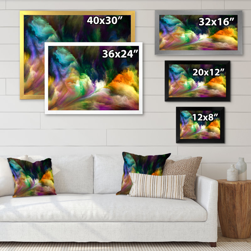 «Colorful Living II», reproduction d'art sur toile, H 16 po x l 32 po x P 1 po, Cadre doré