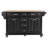 Kitchen Island With Rubber Wood Countertop, Mobile Cart With Storage And Drawers For Dining Room Convenience-1040525906