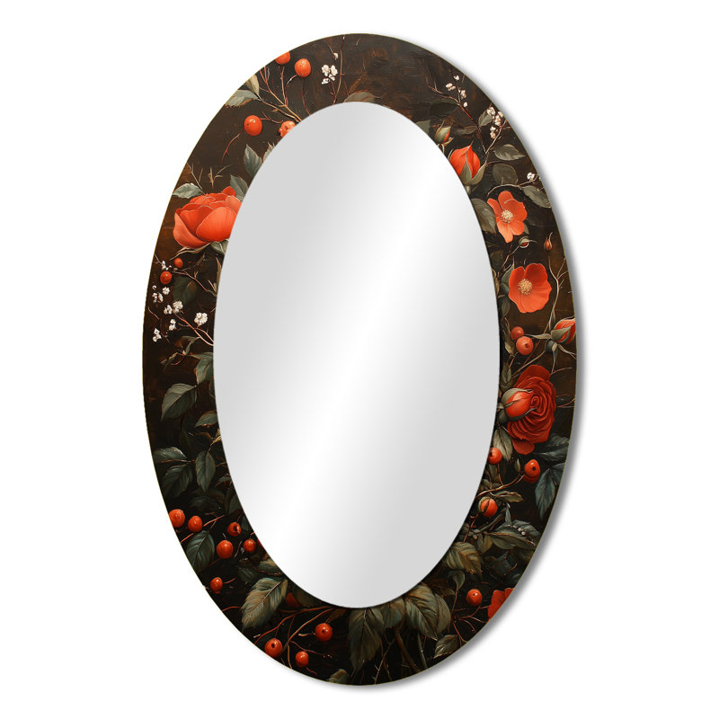 Miroir mural rétro avec composition de ténèbres rétro, 36 po x 24 po