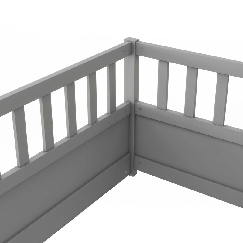 Base de lit pour enfants, gris, Simple