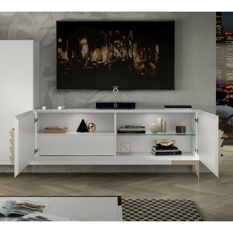 Princessa Unfinished Entertainment Center for TVs up to 70", Matte Black