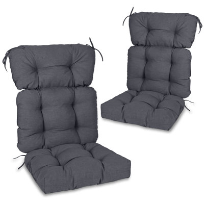  Outdoor Tufted High Back Cushions Patio Replacement Chair Cushion, Set of 2