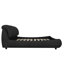 Grand lit plateforme luxueux, tapissier en noir, tête de lit surdimensionnée, convenant à différents styles de matelas Structure en bois massif à coussin souple, choix multiples