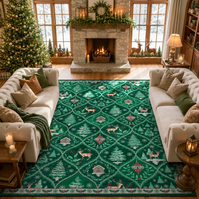 Tapis de Noël lavable marocain Laziya