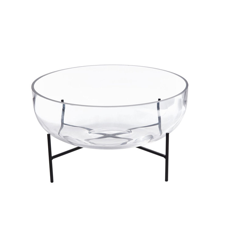 Pot à fleurs en verre Hendrelino Central, H 4,75 po x l 10 po x P 10 po