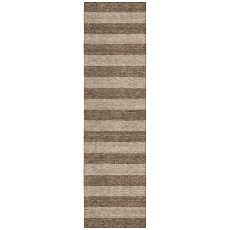 Dorotheus Washable Striped Indoor / Outdoor Rug