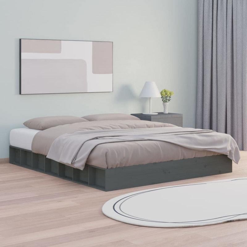 Bed Frame Solid Wood, Brown, Super King (6')