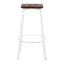 Tabouret de bar carré Clara en métal antique et espresso-1962331643