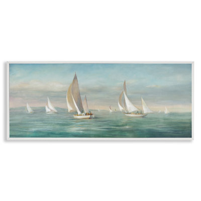 Conception d'art sur toile Stupell Industries, voilier, flotte, vagues de l'océan par Danhui Nai