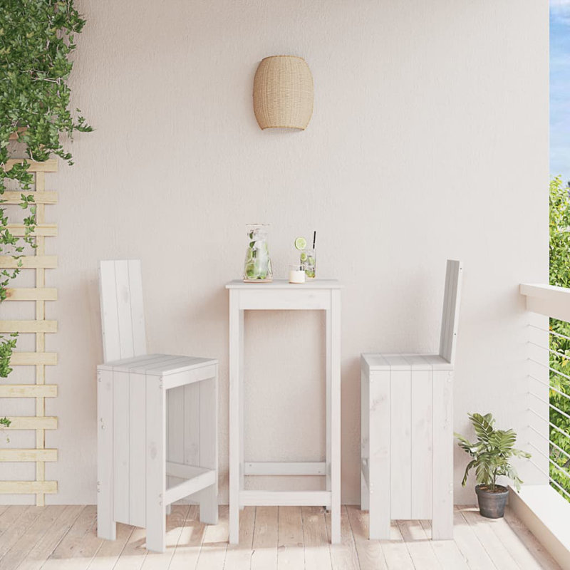 Morrigun Solid Wood Counter Stool, White