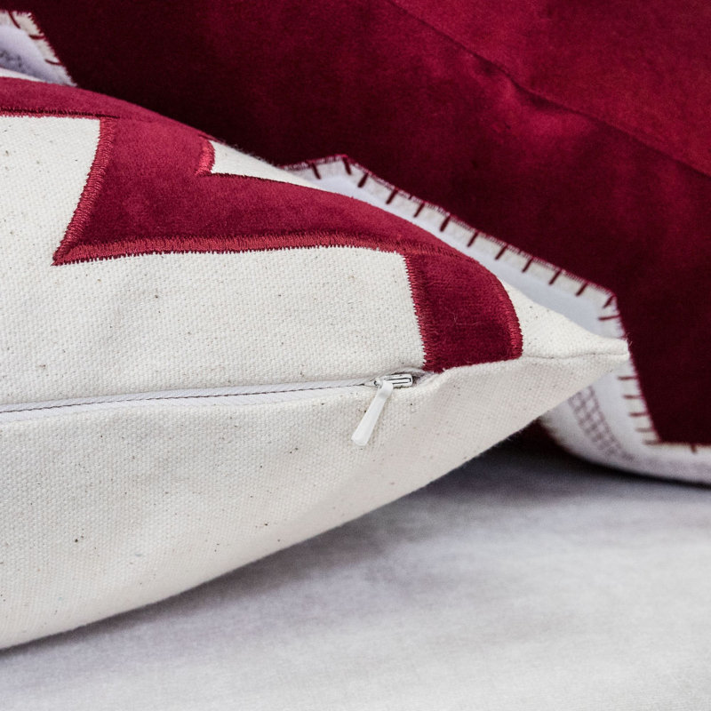  Outdoor Square Cotton Pillow Cover & Insert, Red