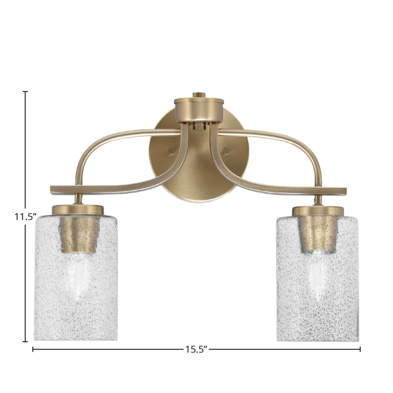 Barre d'éclairage de salle de bain 2 lumières Unia au fini graphite avec verre fumé de 4 po