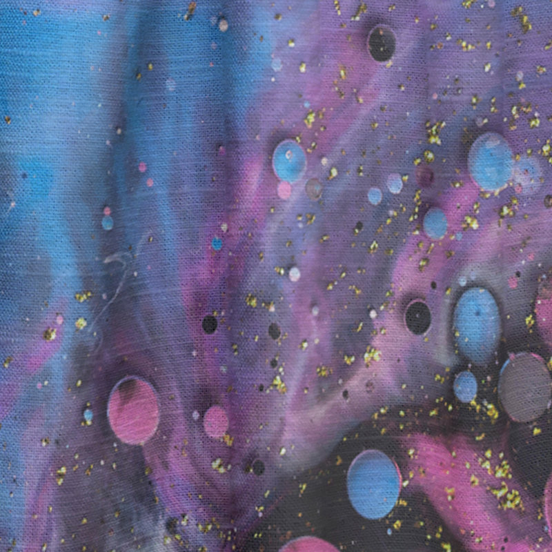 Rose et bleu luxueux, art fluide abstrait - rideau en velours moderne - obscurcissant - 1 panneau, L 52 po x L 108 po