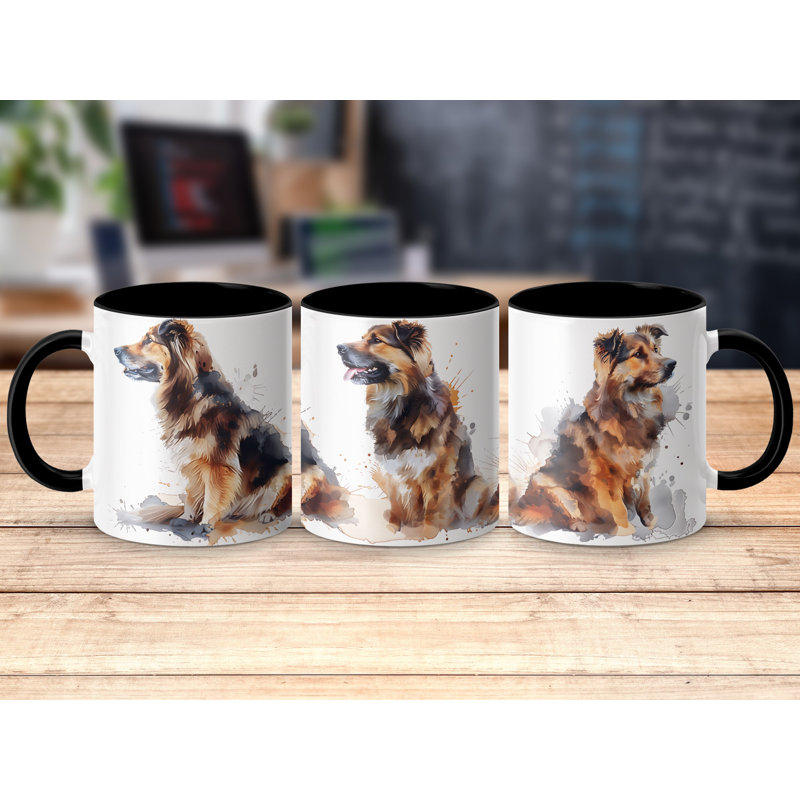 German Shepherd Dog Design 11oz Coffee Mug, 3, Black
