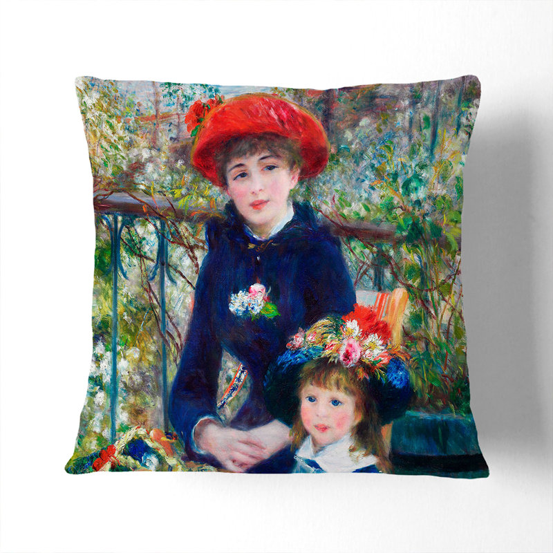 Two Sisters Square Throw Cushion, 40cm H x 40cm W x 15cm D