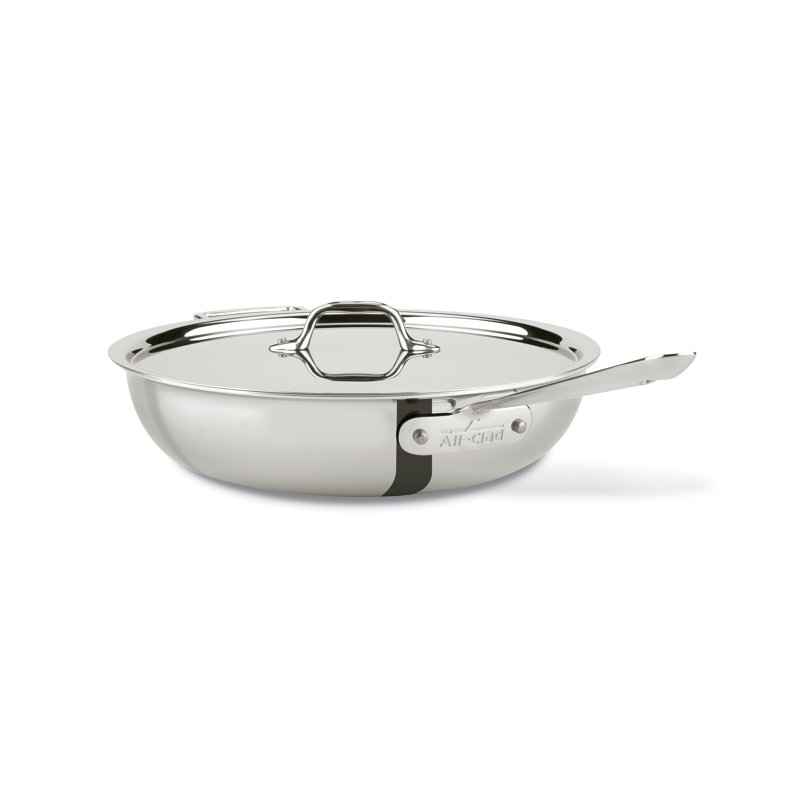 Poêle à sauter en acier inoxydable avec couvercle All-Clad D3, Marmite