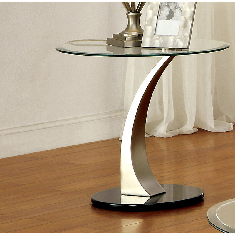 Fouts Glass Top End Table