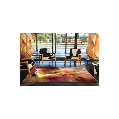 Multi Color Stormy Pattern Modern Decorative Machine Washable Area Rug