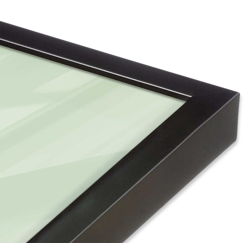 Imprimé joyeux 12 po x 12 po dans un cadre en chrome poli, H 13,75 po x l 13,75 po, Cadre simple en zinc patiné, bois massif