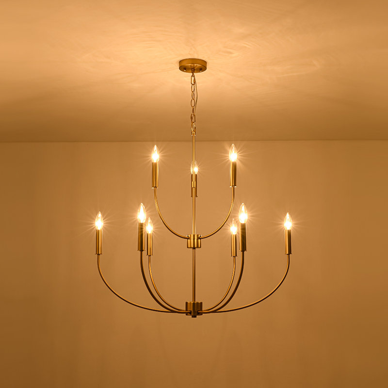 Lustre en métal 9 lumières Farmhouse 